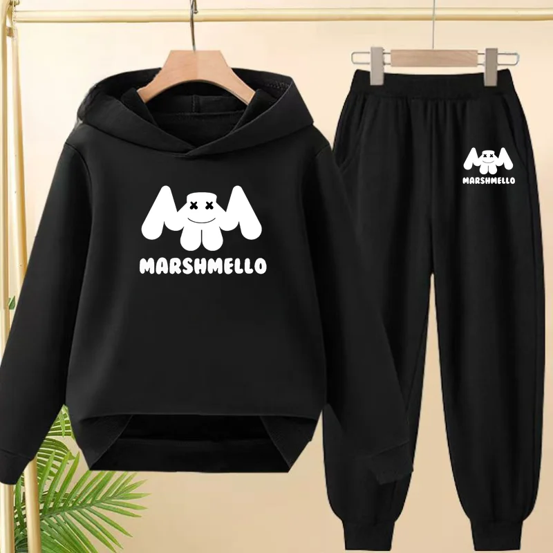 3-12 سن الأطفال ملابس خارجية الخريف الشتاء 2 قطعة مجموعة صبي فتاة خطابات طباعة هوديي بنطلون البلوز لطيف مقنعين رياضية