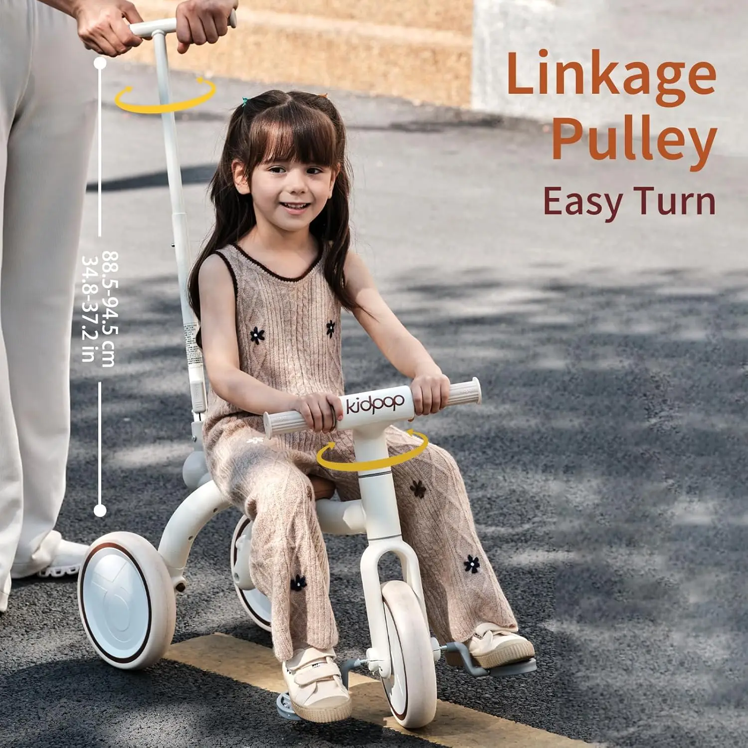 Pony 4-in-1 tricicli per bambini veicoli a pedali per 1-4 Push Slide Ride On Toy Balance Bike passeggino girello (verde)