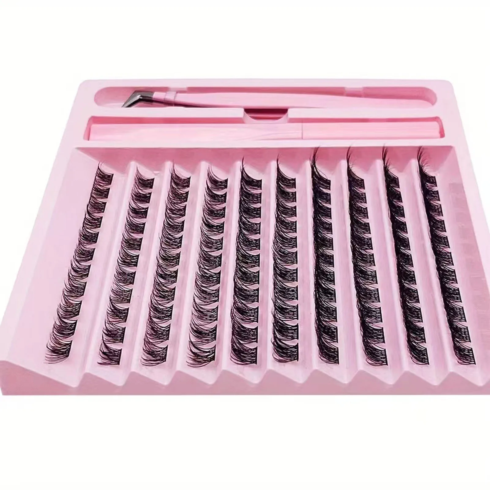 Diy Lash Extension Kit 8-16Mm Cluster Valse Wimpers Bond En Seal Lijm Pincet Set D Curl Wimper Voor Beauty Eye Make-Up Lash