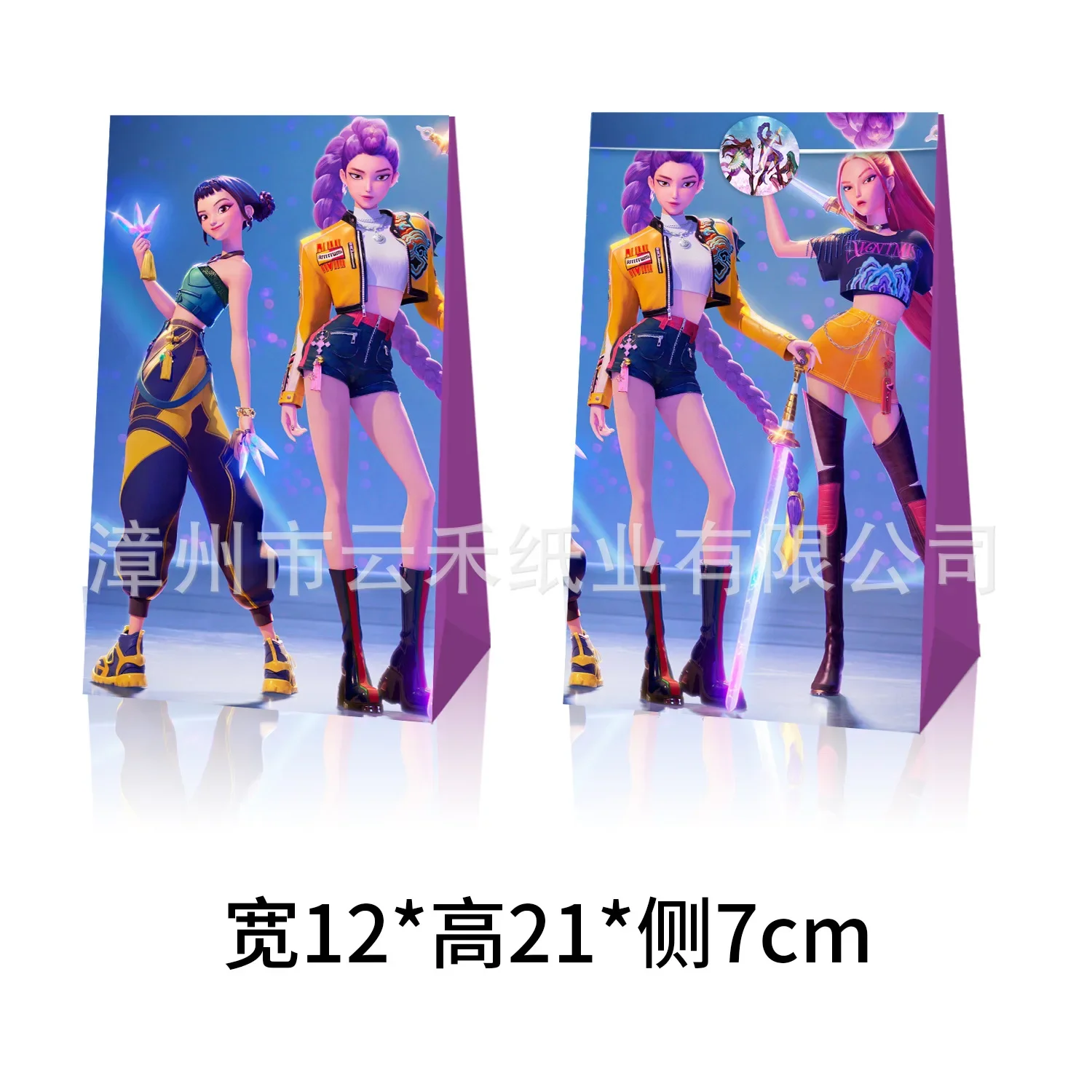 12 Stuks Set Kpop Demon Hunters Snoep Papieren Zak Gift Bag Cartoon Rumi Mira Zoey Figuur Handtas Kinderen Verjaardagscadeaupapier zakje