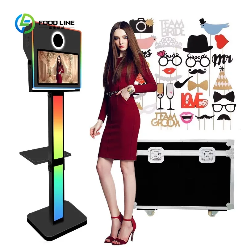 Customized Selfie Mirror Booth Touch Screen Photobooth Machine Magic Robot Compatible Camera for Party Corporate Event wedding