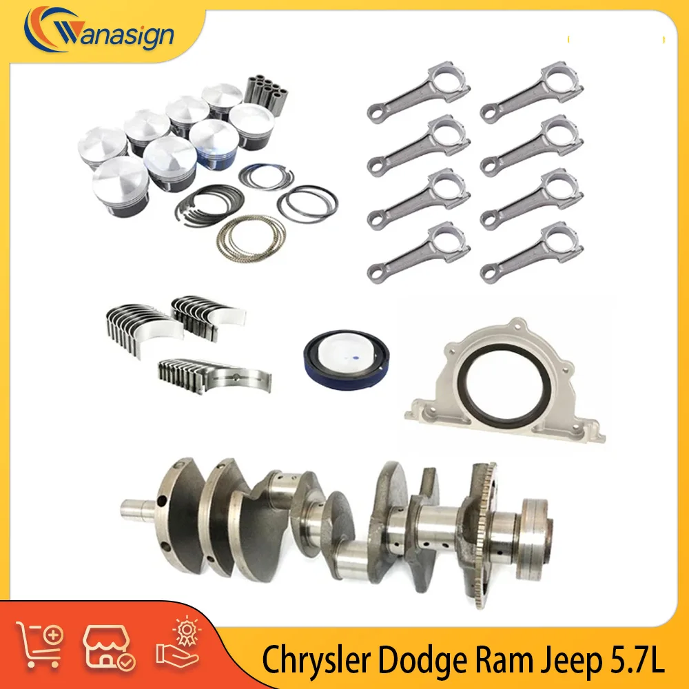 

Engine Parts Cranksahft Con-Rod Piston Main Bearings Set Fit 5.7 L V8 Gas For Dodge Chrysler Jeep Ram 5.7L 03-08 53021538AD