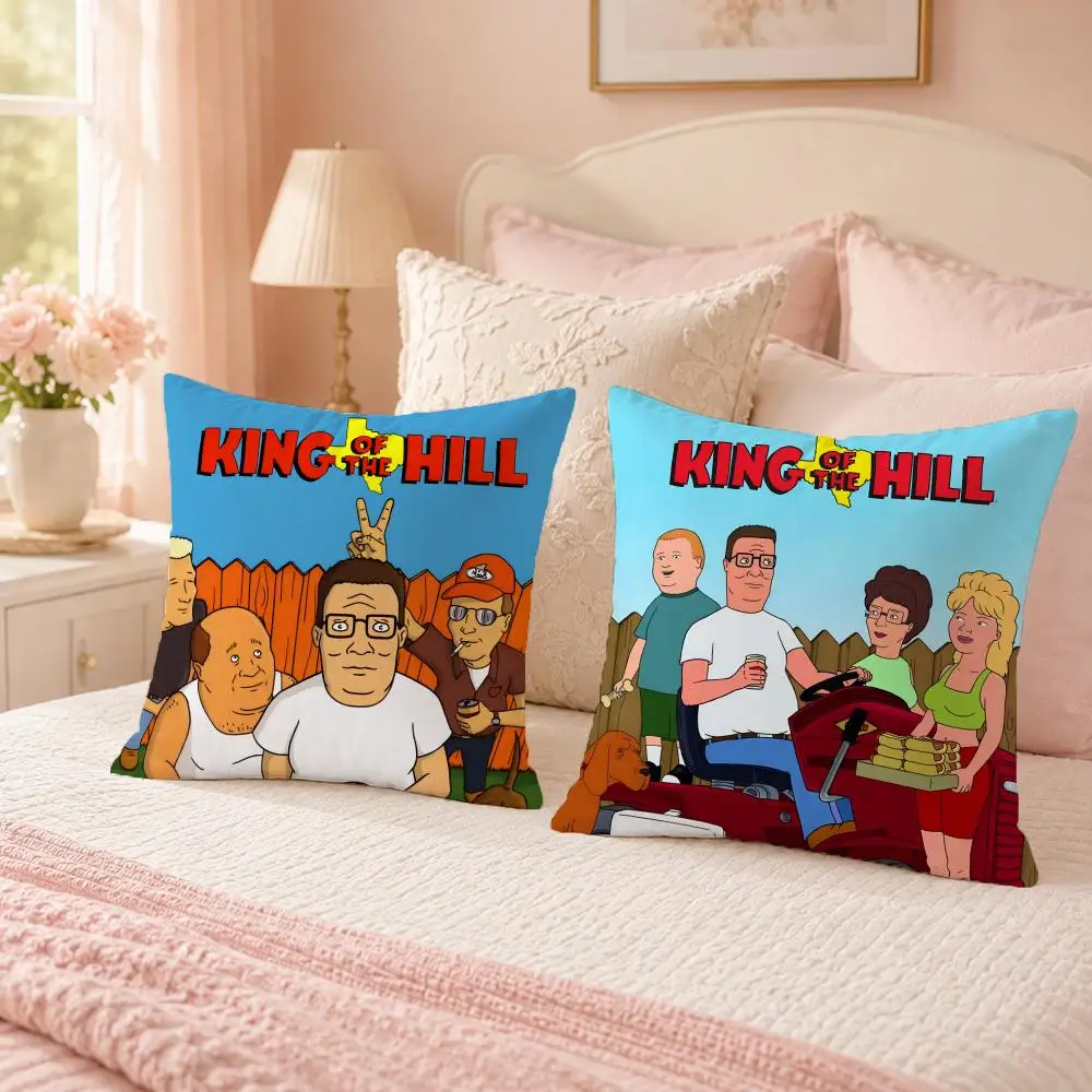 Classic Cartoon K-King of the HillS Cushion Cover Soft Skin Friendly Cloud Like Comfort Pillow Cover for Sofa Bed Seat