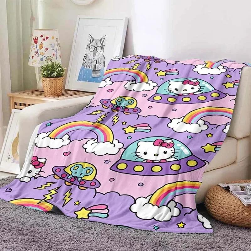 Sanrio Hallo Kitty benutzer definierte Decke flauschige werfen Kinder Erwachsene warme weiche Stepp decke Sofa Plüsch Tages decke Decke für Schlafs ofa