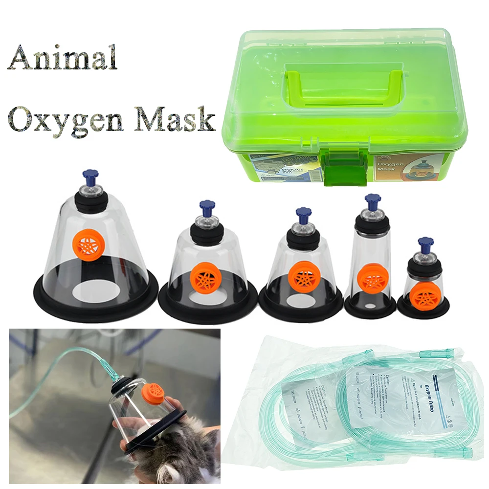 Pet Dog Cat Oxygen Mask Kit Oxygen Inhalation Atomizing Mask for Animals Treatment Rescue Clinic Hospital Supplies Pet Care Room