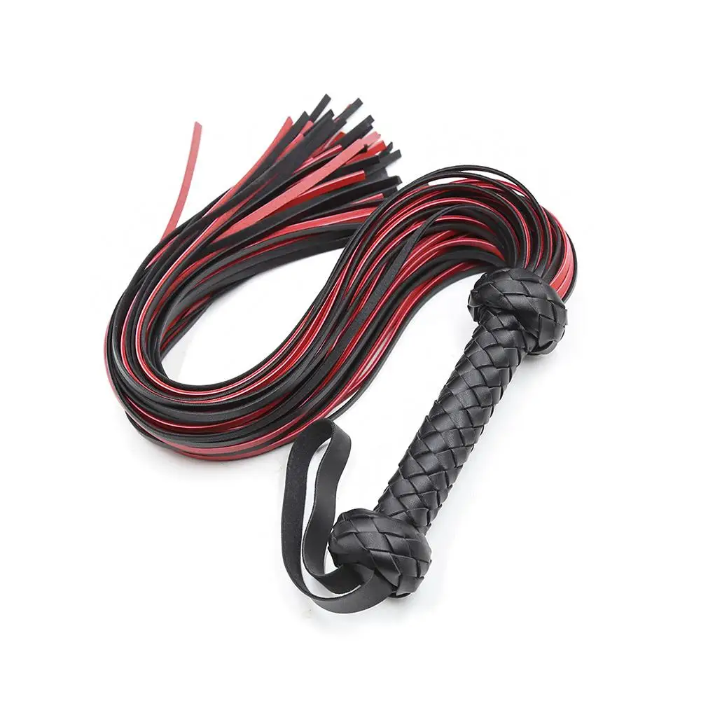 New BDSM Whip Leather Braided Tails Extra Long Handle Wrapped in Leather Bull Whips Female Sex Toys for Couple Erotic Adult 18+