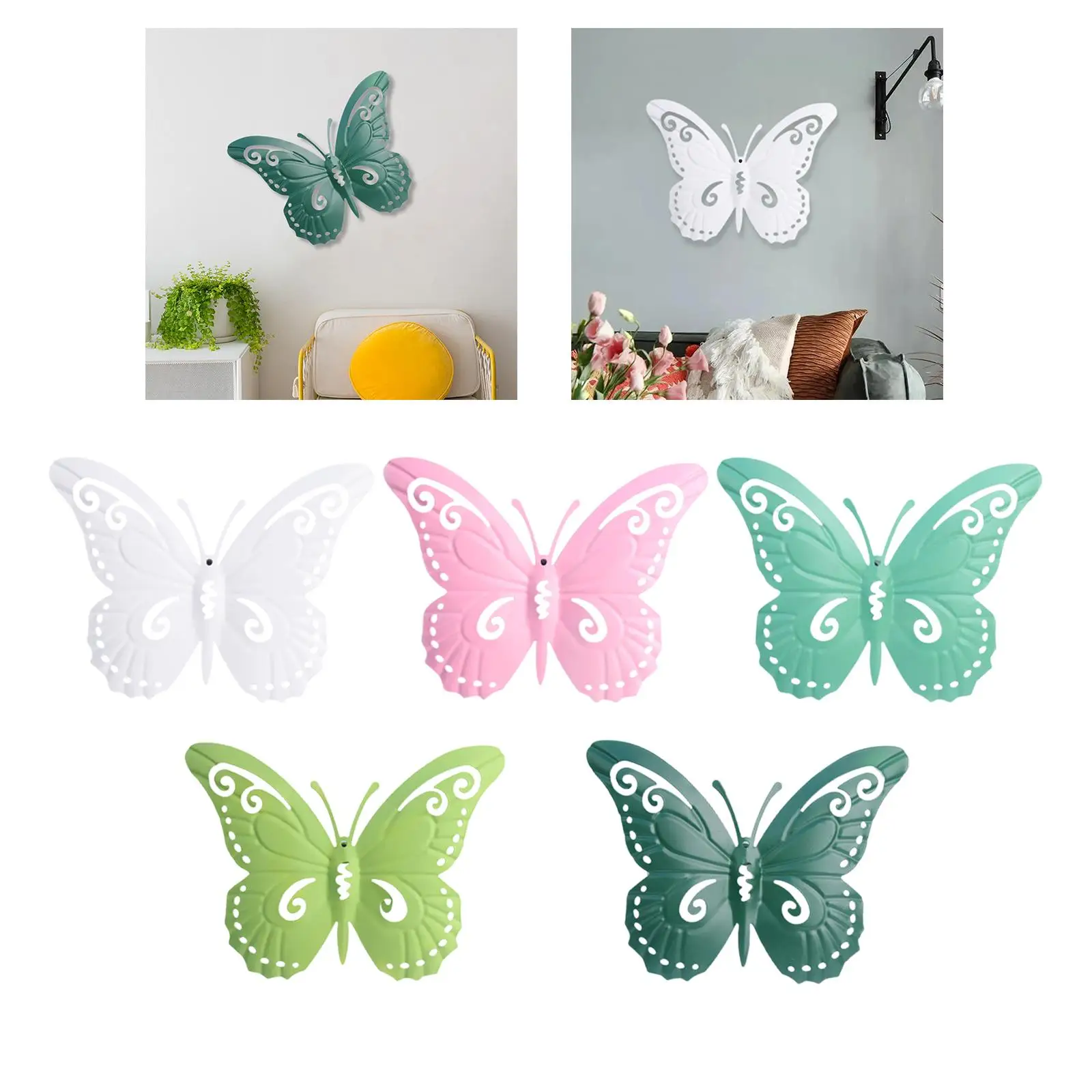 Butterfly Wall Decor Ornaments decoration Beautiful Decorative Sculpture Exquisite for Farmhouse Bedroom Porch Fence Kitchen