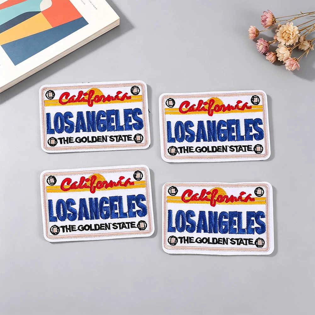 California Los Angeles License Plate Patch LA The Golden State Embroidery Applique for Jacket Backpack Jeans Clothing Decor