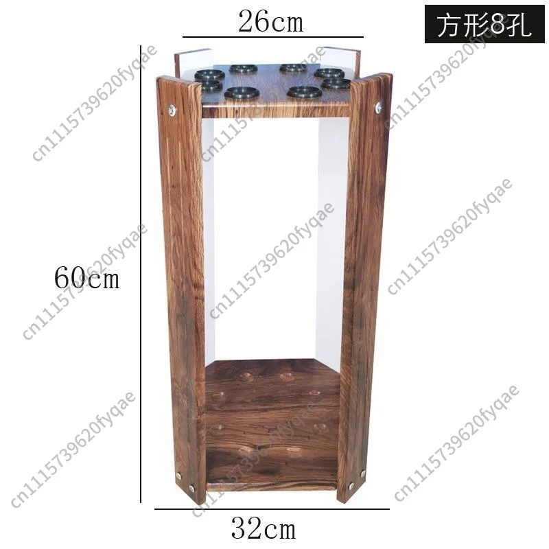 Vintage Floor Standing Billiard Cue Rack, 6/10 Holes Density Board Pool Cue Holder for Billiard Room