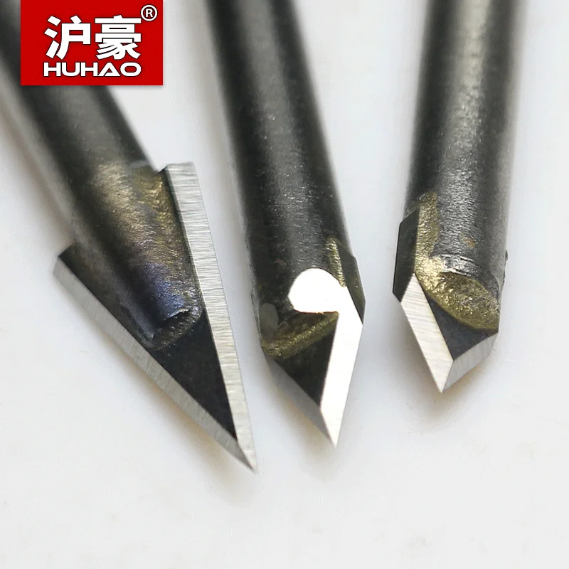 HUHAO 1PC Sintered CNC Tool Stone Carving Bits Marble Tile Drilling Alloy Letter Engraving For Fine Relief On Bluestone Granite