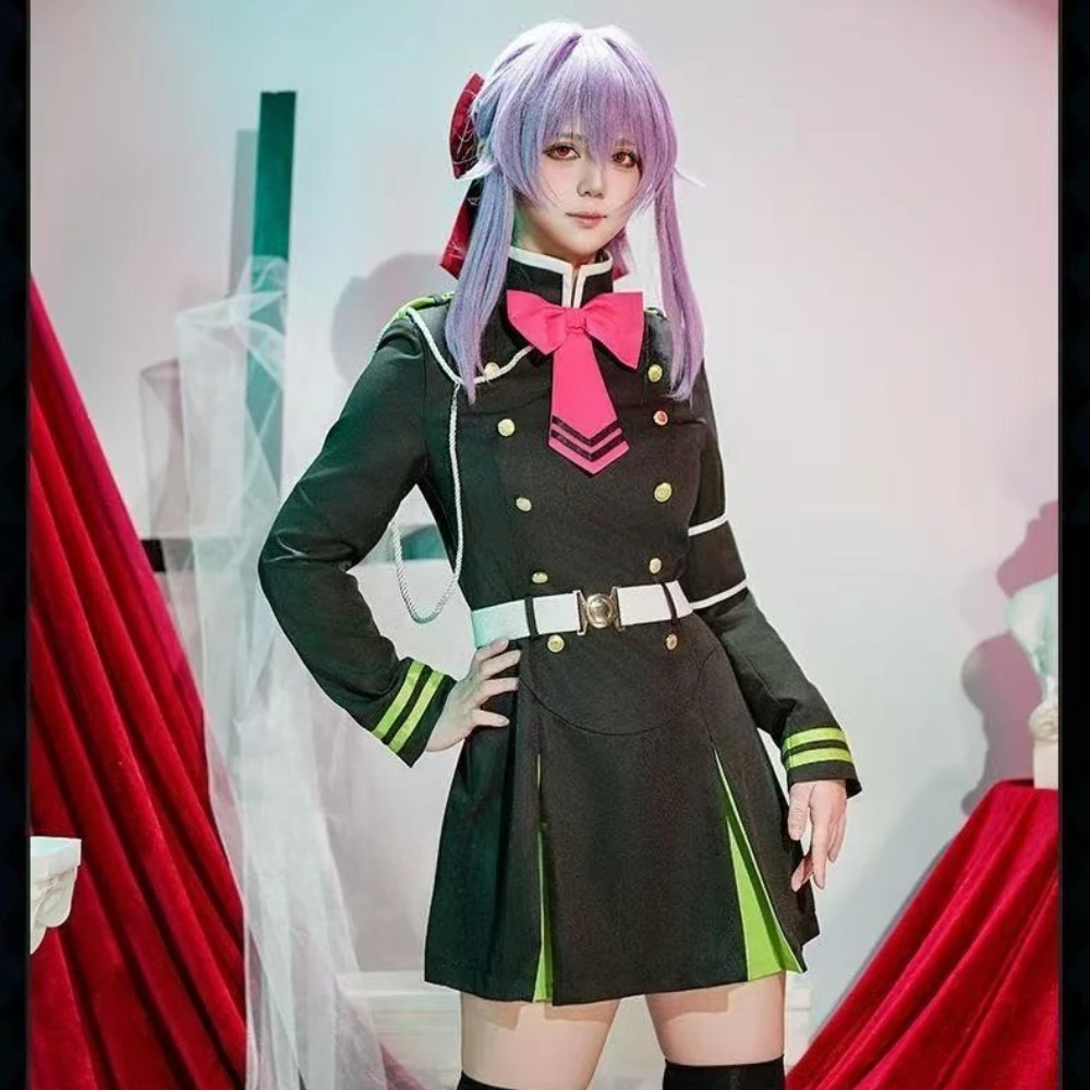 En Stock S-XL Hiiragi Shinoa Cosplay disfraz peluca Seraph of The End Owari No Seraph fiesta de Halloween para mujeres