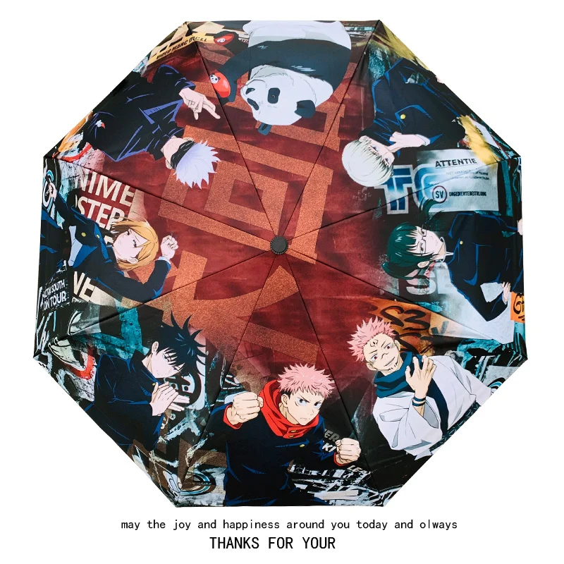 

Anime Jujutsu Kaisen Itadori Yuji Satoru Gojo Cosplay Vinyl Rainshade Cartoon All-weather Umbrella Sunshade Collapsible Gift