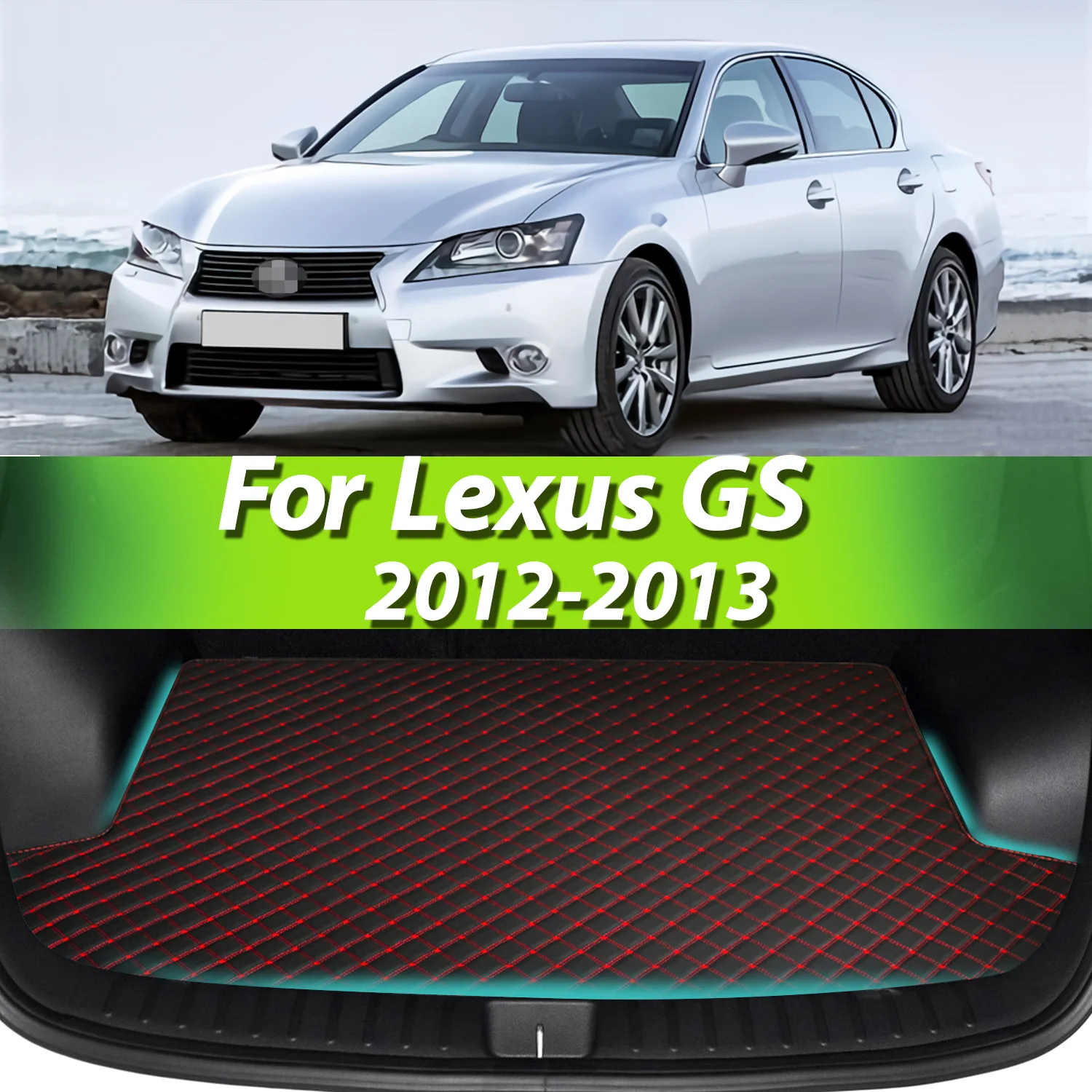 

For Lexus GS 2012-2013 Artificial Leather Car Trunk Mat Rear Trunk Cargo Protective Mat Car Interior Accessories