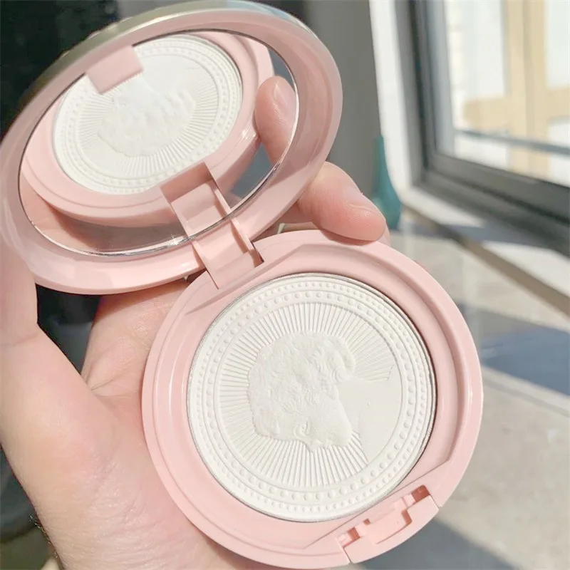 Cute Angel Carving Face Pressed Powder Foundation Full Coverage Long Lasting Oil Control Natural Face Powder Mineral Foundation