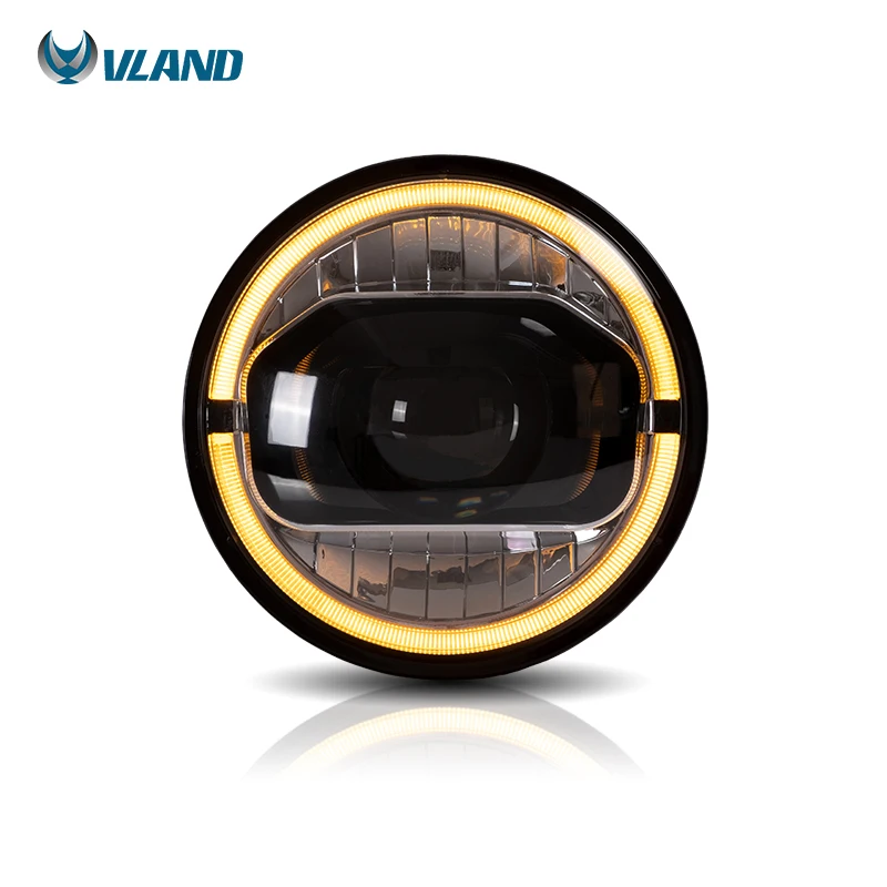 Full LED Round Headlight Assembly Fits Jeep Wrangler Unlimited JK 2007-2017, Compatible with TJ LJ CJ Series, Plug-and-Play