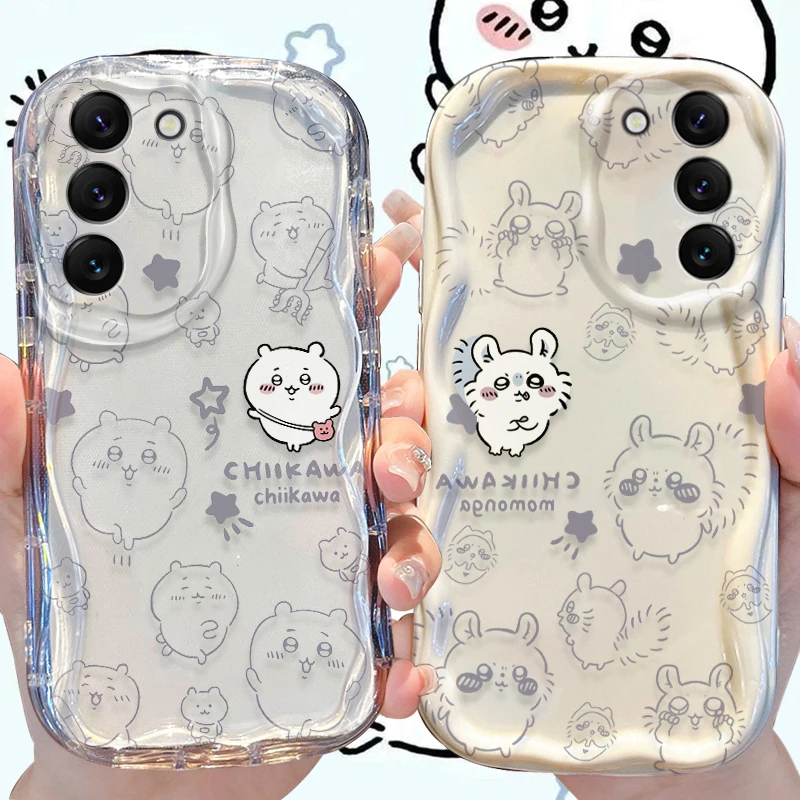 C-Chiikawas Wave Case for Samsung Galaxy S24 S23 S22 S21 Ultra Plus S20 FE A73 A72 A71 A55 A54 5G A5