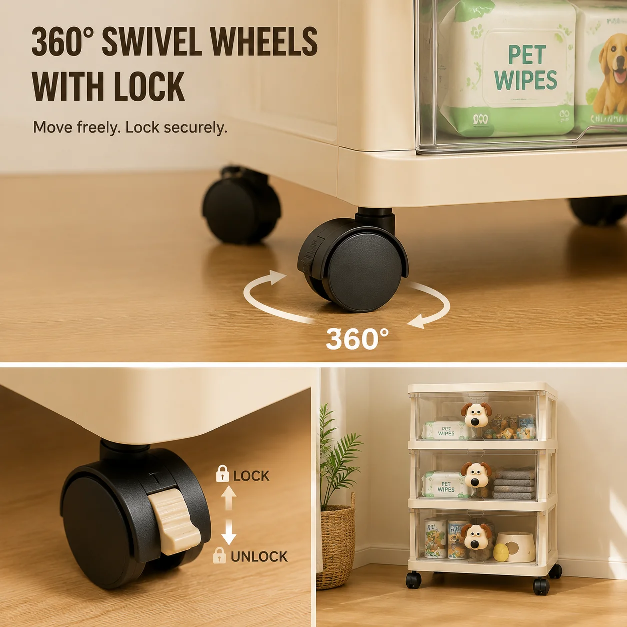 Huisdierenopbergkast 4-laags o - Food Storage With Wheels recensie en prijs