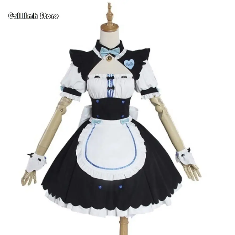 Vanille Cosplay Kostüm auf Lager Dienst mädchen Kleid Dienst mädchen Outfit Nekopara Chocola Vanille Ova Dienst mädchen Spiel Uniform Katze Neko Mädchen Frauen