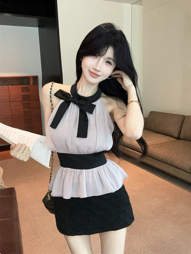 Ele violet ter Ne bustier tubulaire femmes été haut de gamme Svel Strapl Unique beau chemisier en mousseline de soie ort Sle