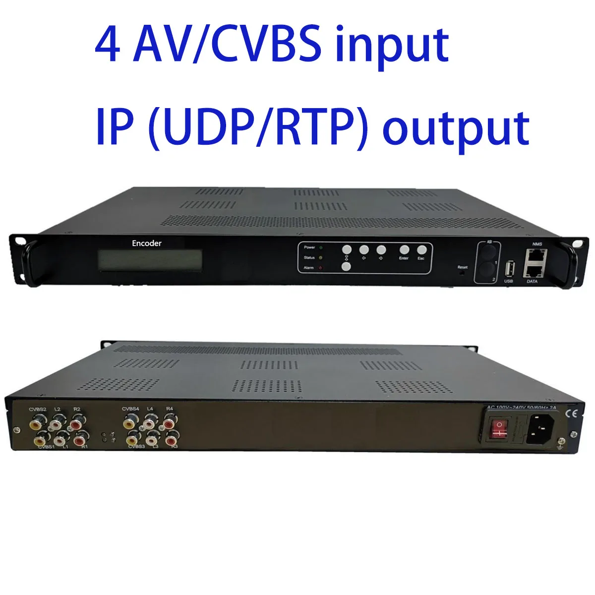 

4 CVBS to IP encoder, AV input and IP output, SD cvbs to IP encoder, RCA to IP encoder, reasonable price