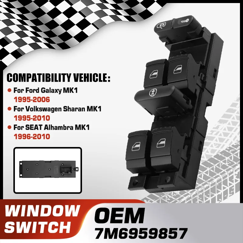 

For Ford Galaxy MK1 Volkswagen Sharan MK1 1995-2010 SEAT Alhambra MK1 1996-2010 Electric Power Car Window Control Switch Panel