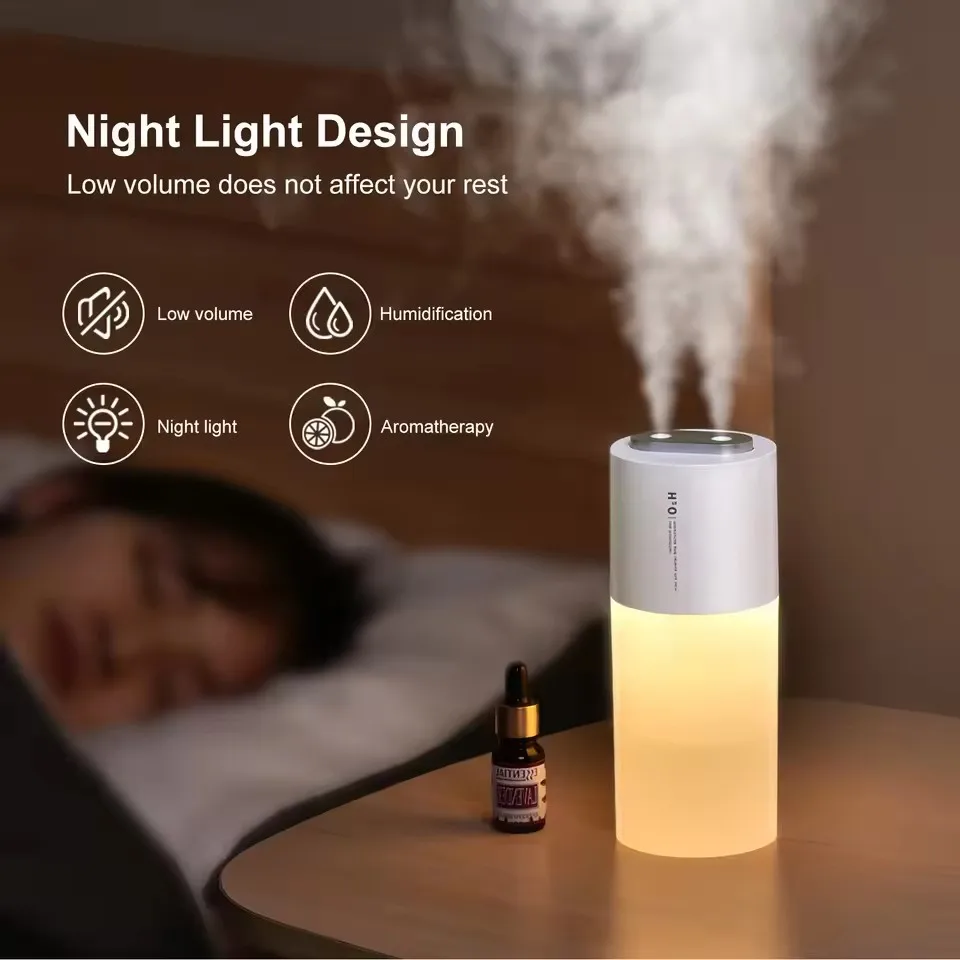 Zai Xiao-humidificador de aire para coche, doble puerto de pulverización, difusor de aire de niebla grande con luz LED para Auto Armo, accesorios de oficina en casa, Cool Mi