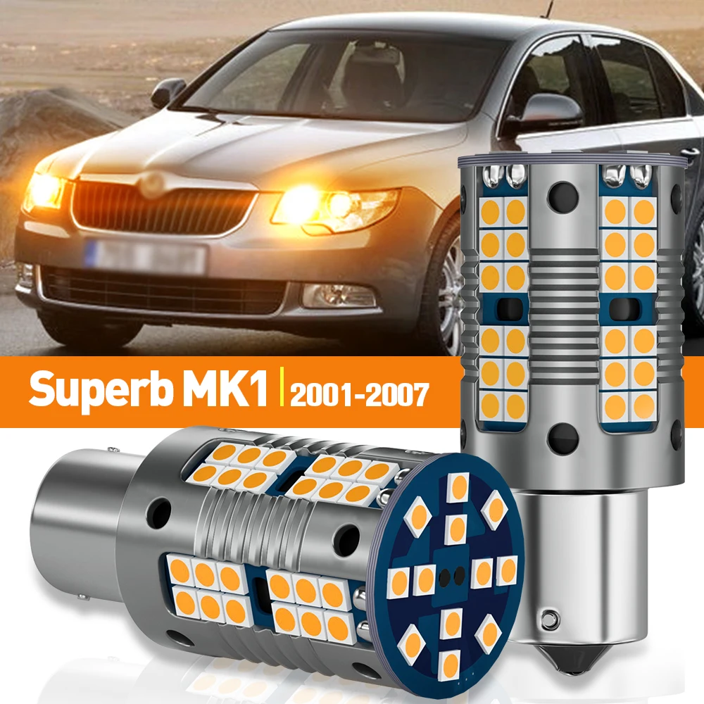 

2 шт. светодиодный указатель поворота для Skoda Superb 1 MK1 2001-2007 2002 2003 2004 2005 2006 аксессуары лампа Canbus