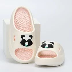 Thick Platform Panda Slippers for Women 2024 Summer Soft Sole Platform Sandals Woman Massage Non Slip Indoor Bathroom Slippers