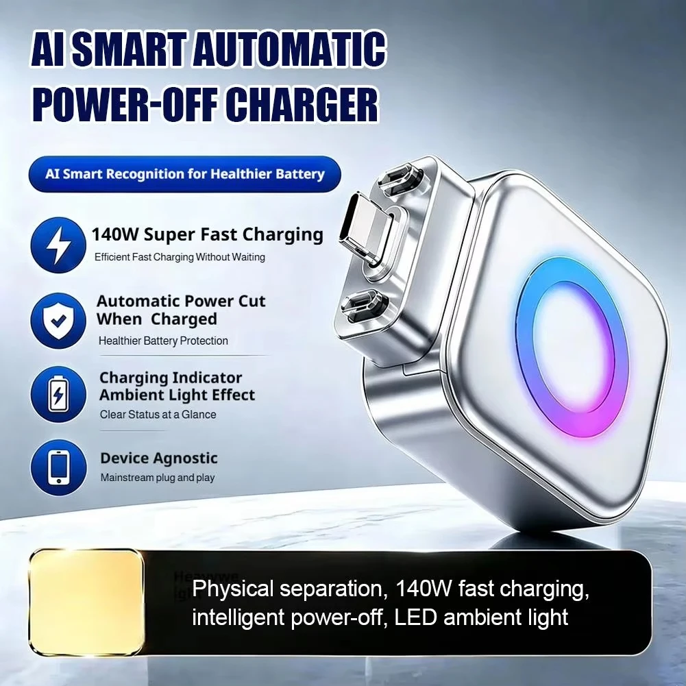 140W AI Fully Charged Separator With All-round Protection And Automatic Separation Charger Suitable For Mobile Phone And Compute