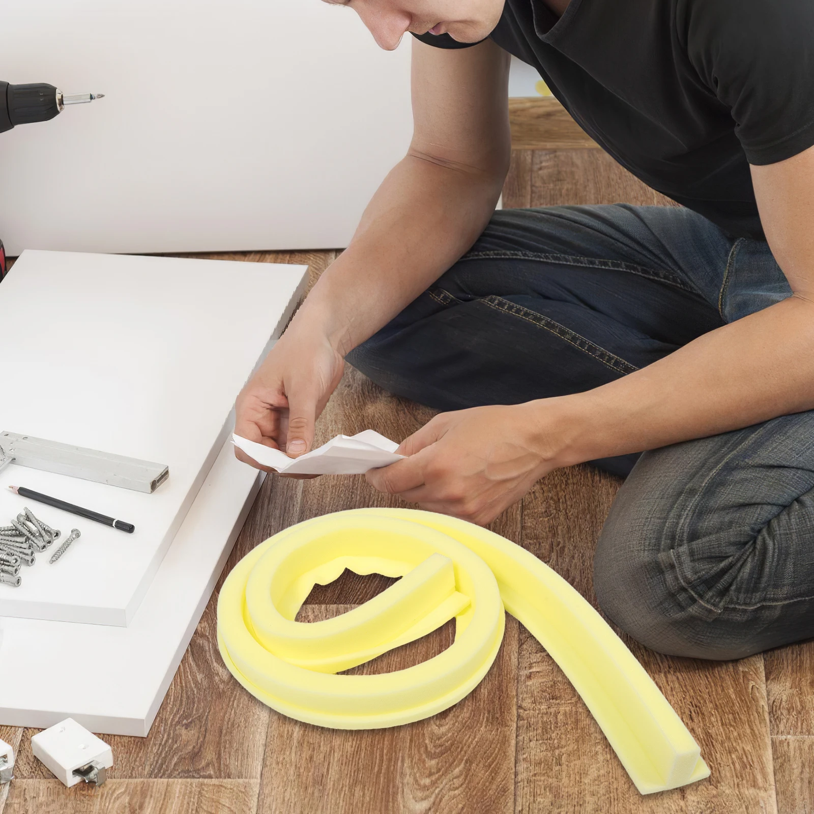 

2M L-Shaped Bed Gap Filler High-Density Foam Prevent Slipping Ideal For Bedside Sofa Chair Wall Cracks Furniture