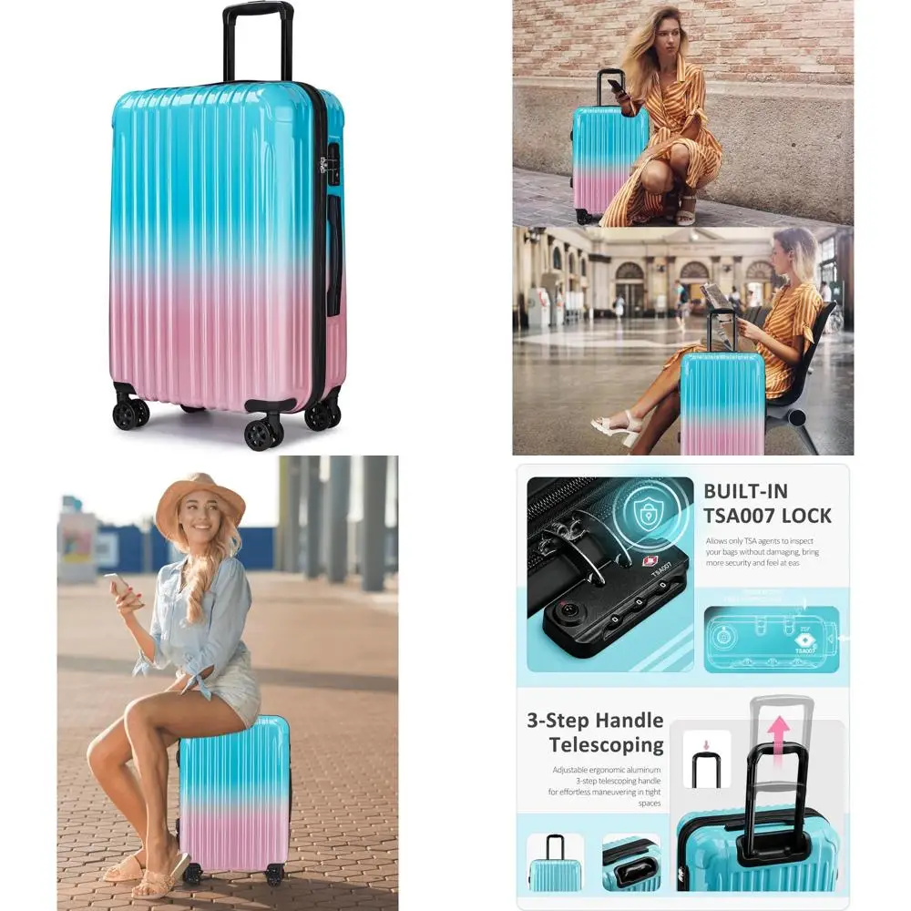 

Чемоданы на вращающихся колесах с замком TSA, одобренные авиакомпанией, расширяемый чемодан с твердым корпусом для путешествий