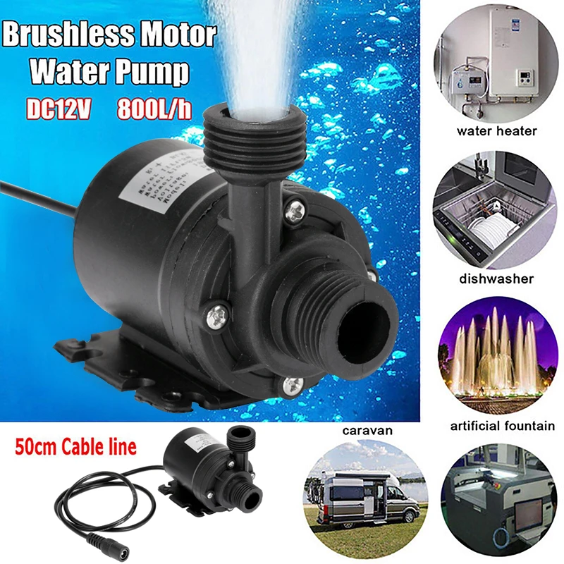 50W 12V Low Noise Brushless Pump Outdoor Waterfall Fountain Garden Pool Pond Bird Bath Lawn Solar Panel Powered Water Pump Kits