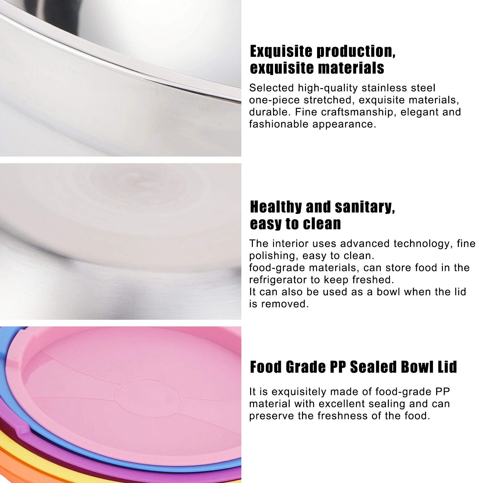 

/комплект миска для смешивания из нержавеющей стали, коробка для хранения продуктов с крышками, посуда для домашней кухни, миски для смешивания