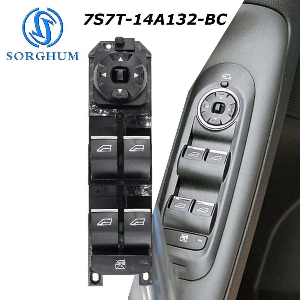 7S7T-14A132-BC For Ford Mondeo S-MAX Galaxy 2007 2008 2009 2010 2011 2012 Power Window Control Switch Button 7S7T14A132BC