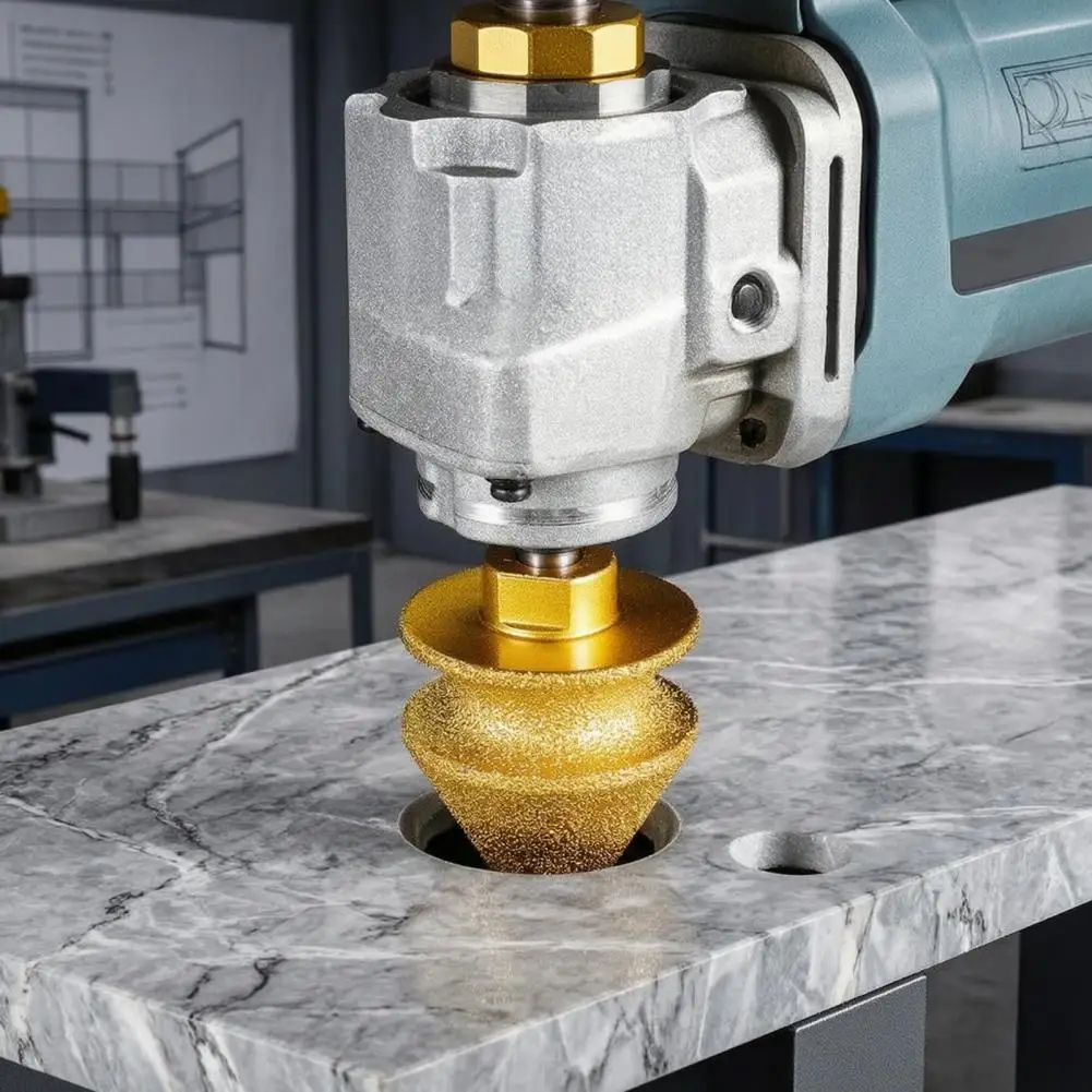 Hard Metal Chamfering Bit for Grinder 4-in-1 Hole Saw Beveling Grinding Head for Granite Marble Tile Ceramic Stone Processing
