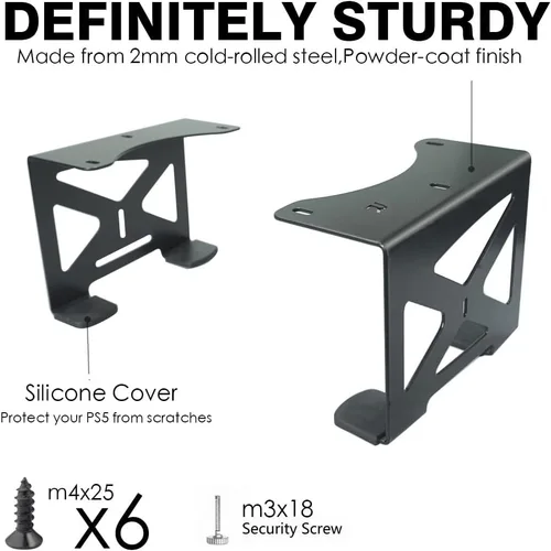 Imagen 2 del producto Soporte debajo del escritorio para PS5/PS5 Slim, soporte oculto compatible con la consola Playstation 5 Disc y Digital Edition, accesorios para juegos