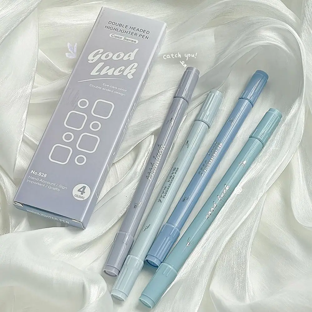 4 farben/Set Farbverlauf Doppel Kopf Kreative Highlighter Nette Student Geschenk Linie Farbe Marker Stift Farbe Hand Konto stift