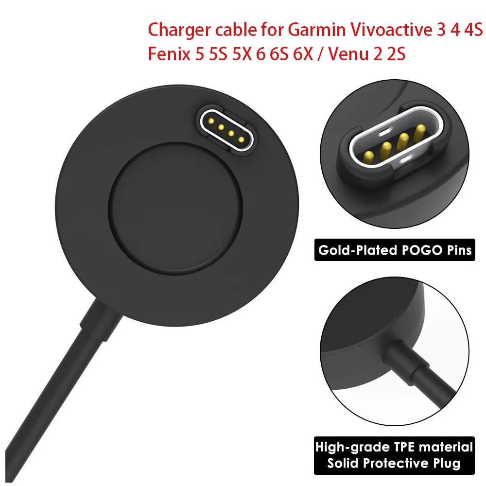 Charger For Garmin Vivoactive 3 4 4S/Fenix 5 5S 5X 6 S 6X/Venu 2 2S Sq Magnetic Charger For Forerunner 945 245 45 Charging Cable