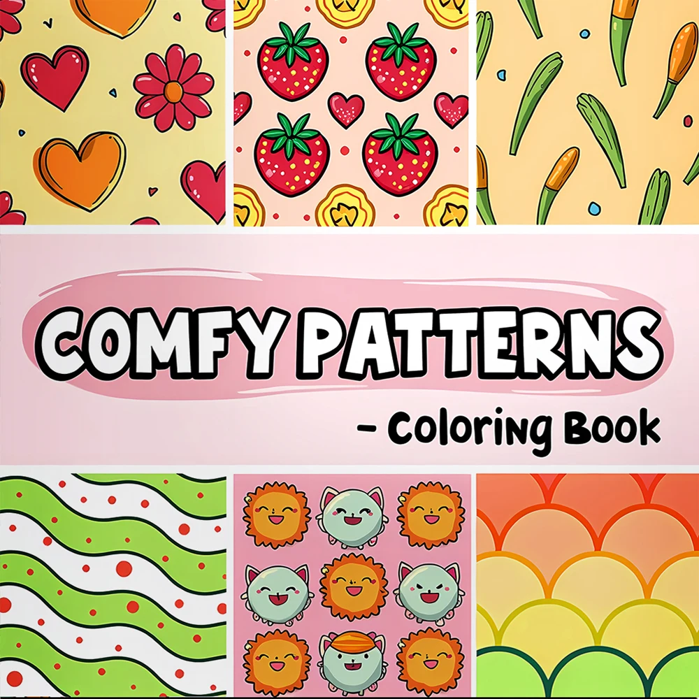 Relaxing Comfy Pattern Coloring Book, Vivid Art Pages, Emotional Release Drawing Book, Multi Occasion Holiday Festival Present