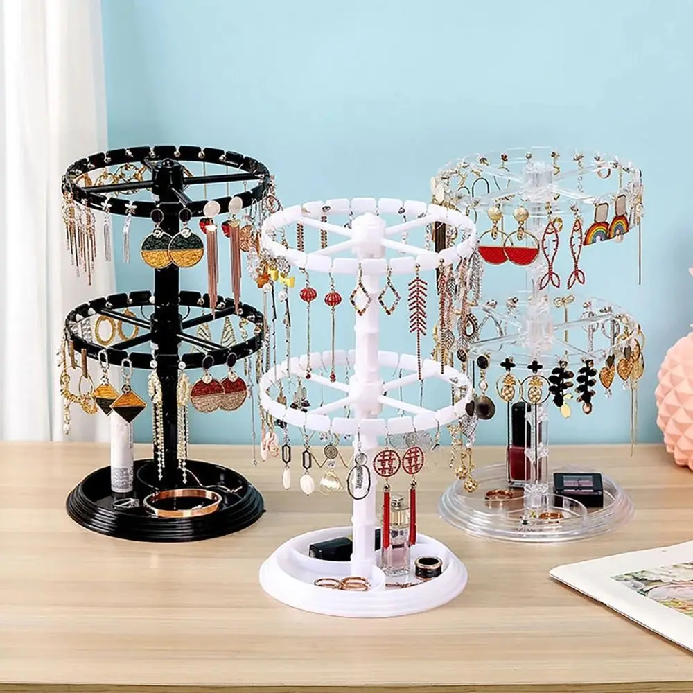

Display Earrings Rack Rings Rack Transparent Jewelry Racks Holder Korean Show Case Rotating Jewelry Display Jewelry Organizer