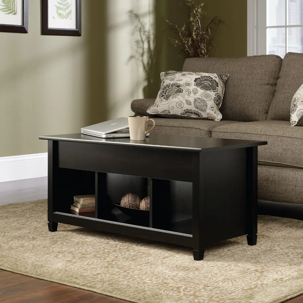 Estate Black Finish Modern Coffee Table for Living Room Furniture Edge Water Lift Top Coffee Table Dining Room Sets Nightstands