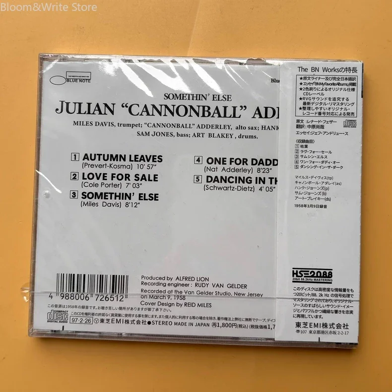 Классические джазовые записи Blue Note: CD с музыкой Кэннонбола Эддерли, альбом Somethin' Else, музыкальная пластинка Autumn Leaves, подарки для фанатов Walkman