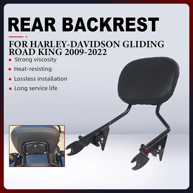 Motorcycle Backrest For HARLEY-Davidson GLIDING ROAD KING 2009-2022 Passenger Back Seat Kit W/Hardware Motorcycle Accessories