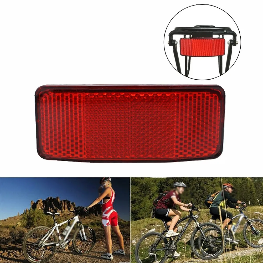 1 Stück Fahrrad-Sicherheitsreflektor, Rote Gepäckträgerleuchte mit 2 Löchern, 50mm Bolzenabstand, Kunststoff-Fahrradzubehör