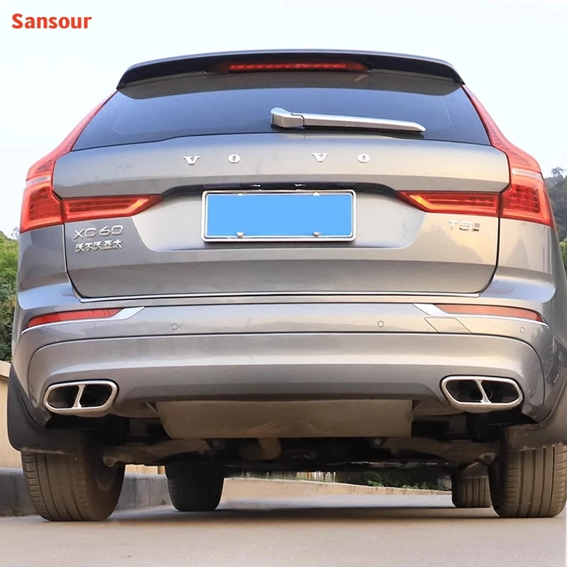 Car styling Rear Throat Exhaust Vent Tail Pipes Muffler Tip Cover for Volvo XC60 S90 XC90 V90 XC40 S60 V60 2015+Trim Accessories