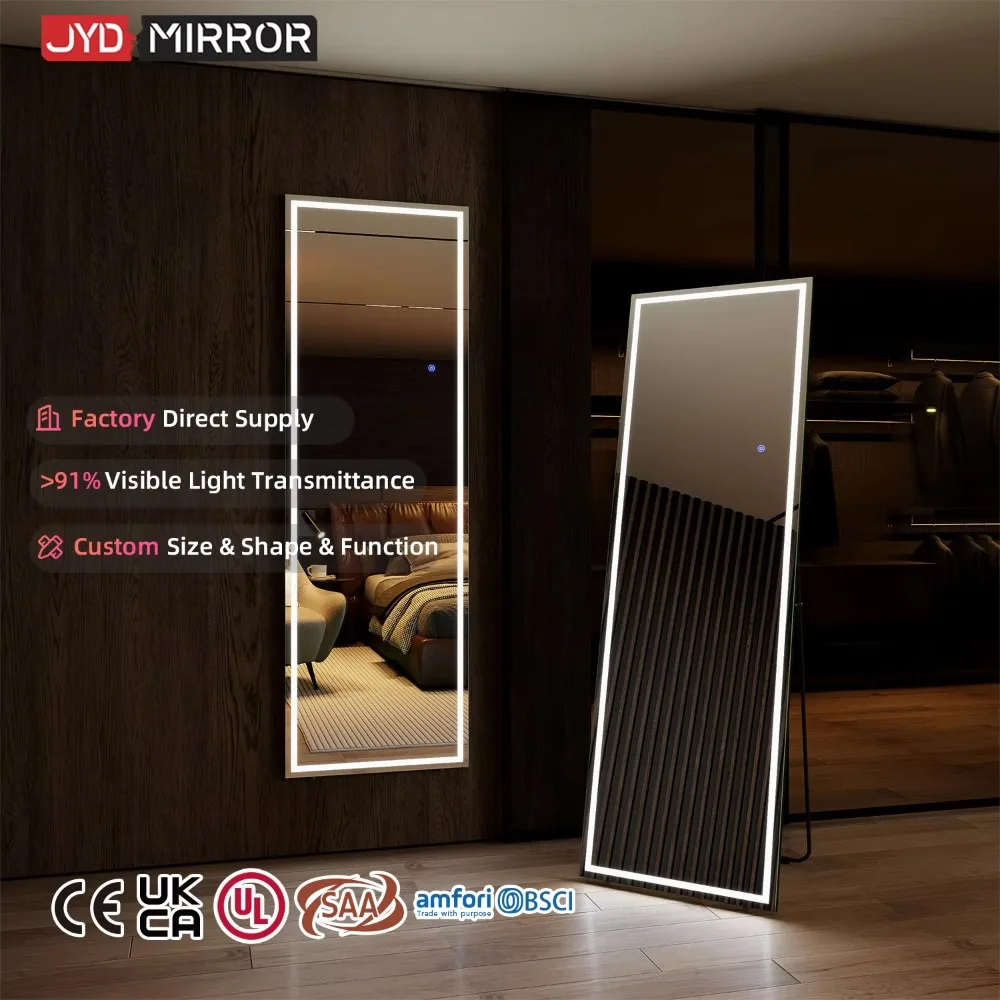 

Decorative Long 3 Colors Hair Salon Body Dressing Full Length with Led Light Standing Bedroom Living Room Floor Mirror