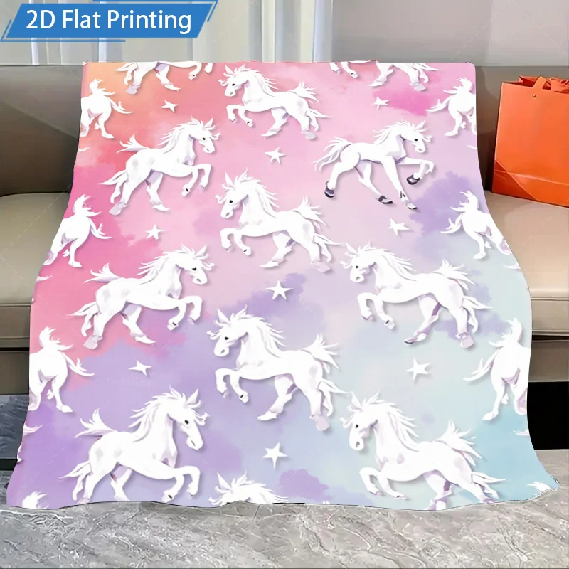 

1 шт. фланелевое одеяло, милое флисовое одеяло с принтом единорога, пастельный радужный дизайн для детей и подростков