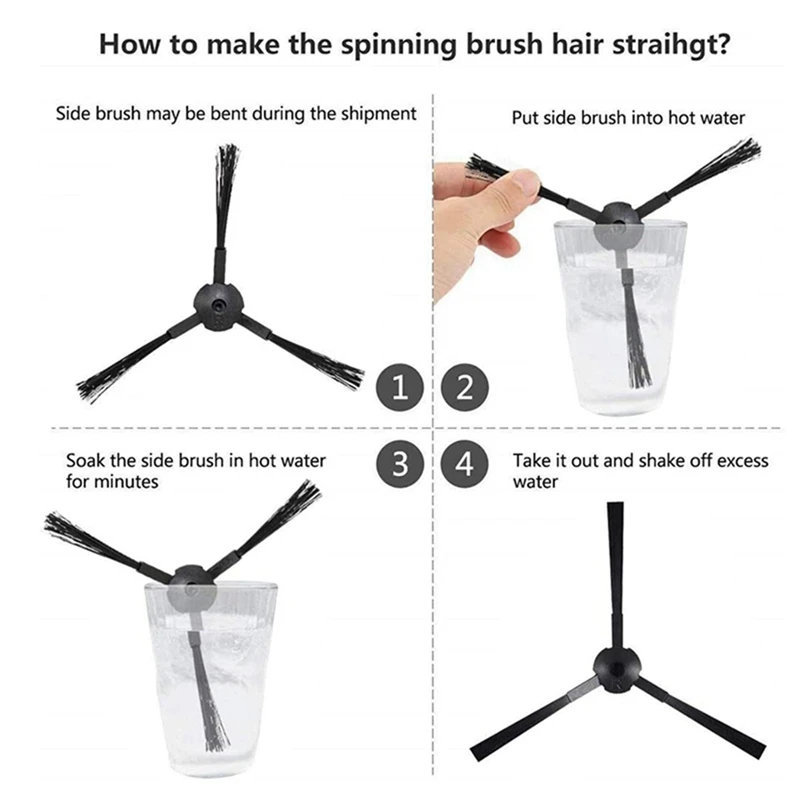 AC66 8 шт. боковые щетки для Ilife A6 A8 620 X623, запасные части для робота-пылесоса, аксессуары