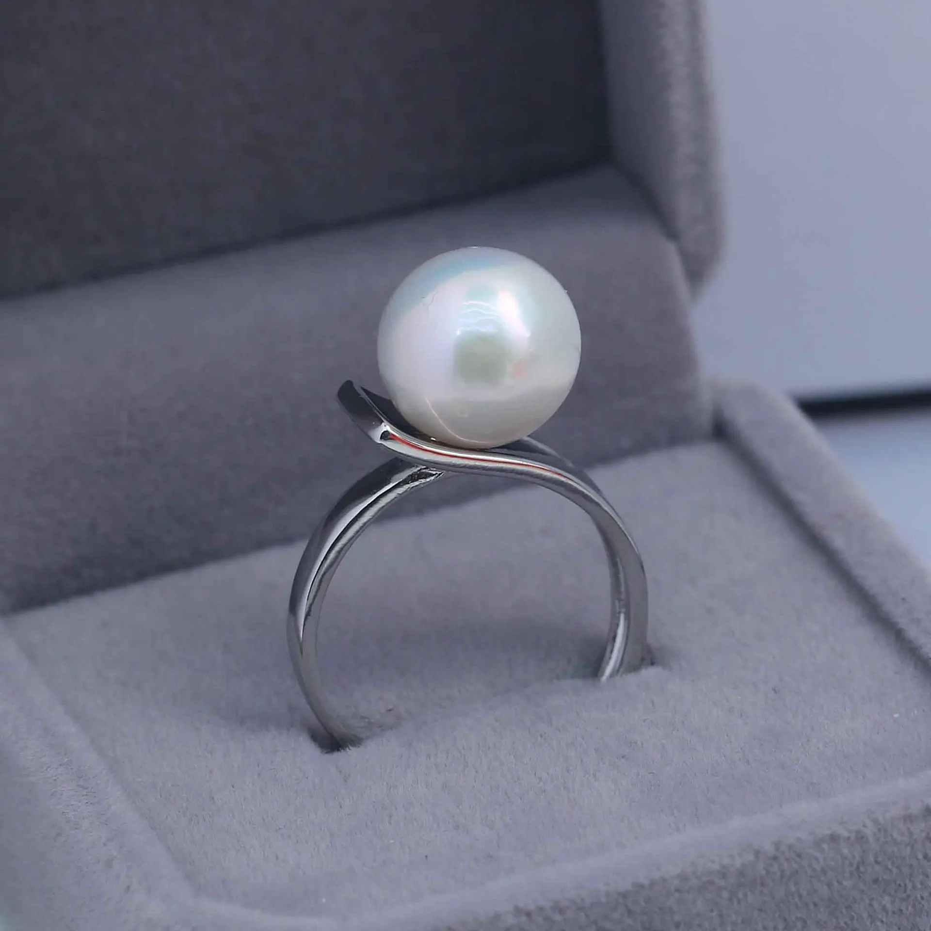 JZ215  Copper Gold Plated Geometric Adjustable Pearl Ring Blank Empty Settings DIY Jewelry Findings
