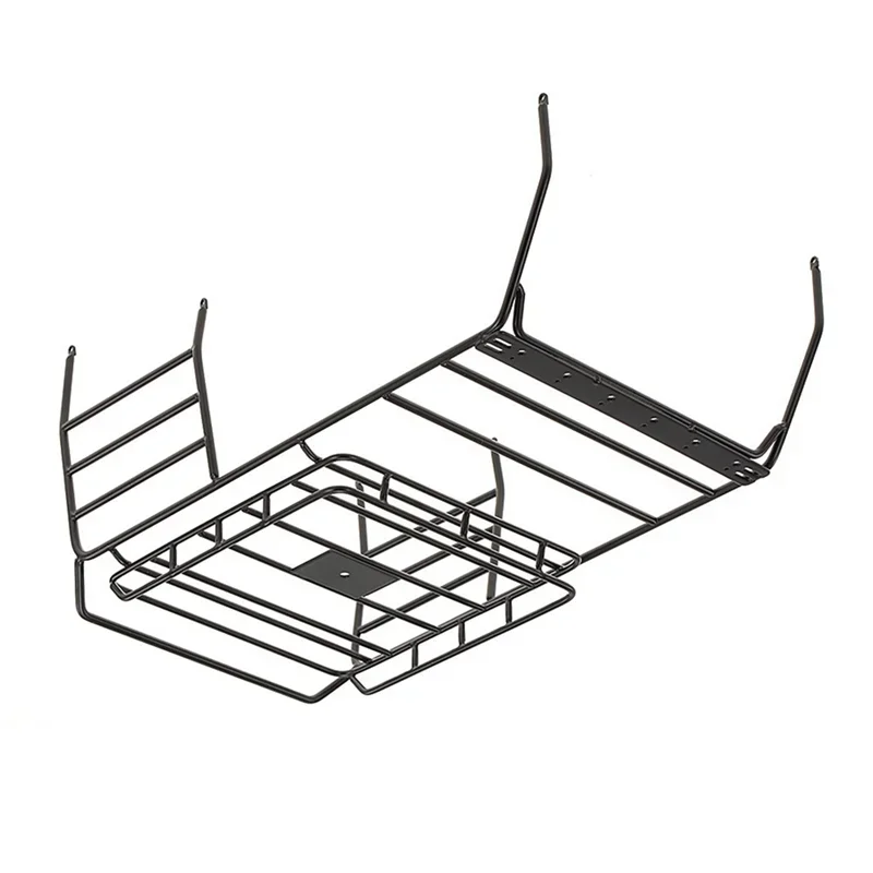 B-M For 1/10 SCX10 313mm Wheelbase Simulation Climbing Car Wrangler Shell Roll Cage Roof Racks Metal Luggage Rack